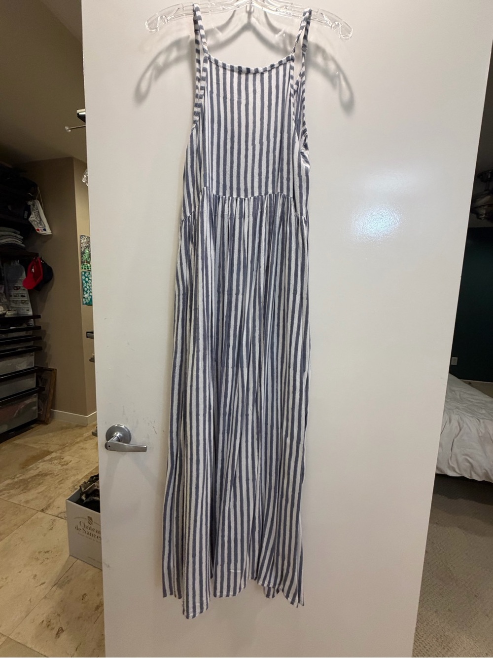 Emerson Fry Grey and White Striped Maxi Dress, XS/S - Picture 3 of 5